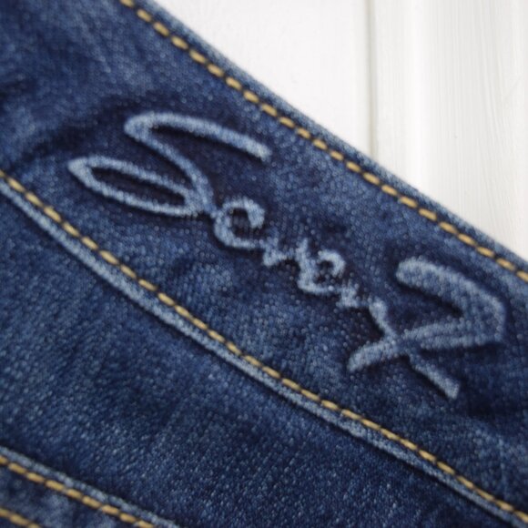 Seven7 Luxe Jeans Woman 20 Plus Size Blue Embellishd Rhinestones Boho Denim - Picture 8 of 14